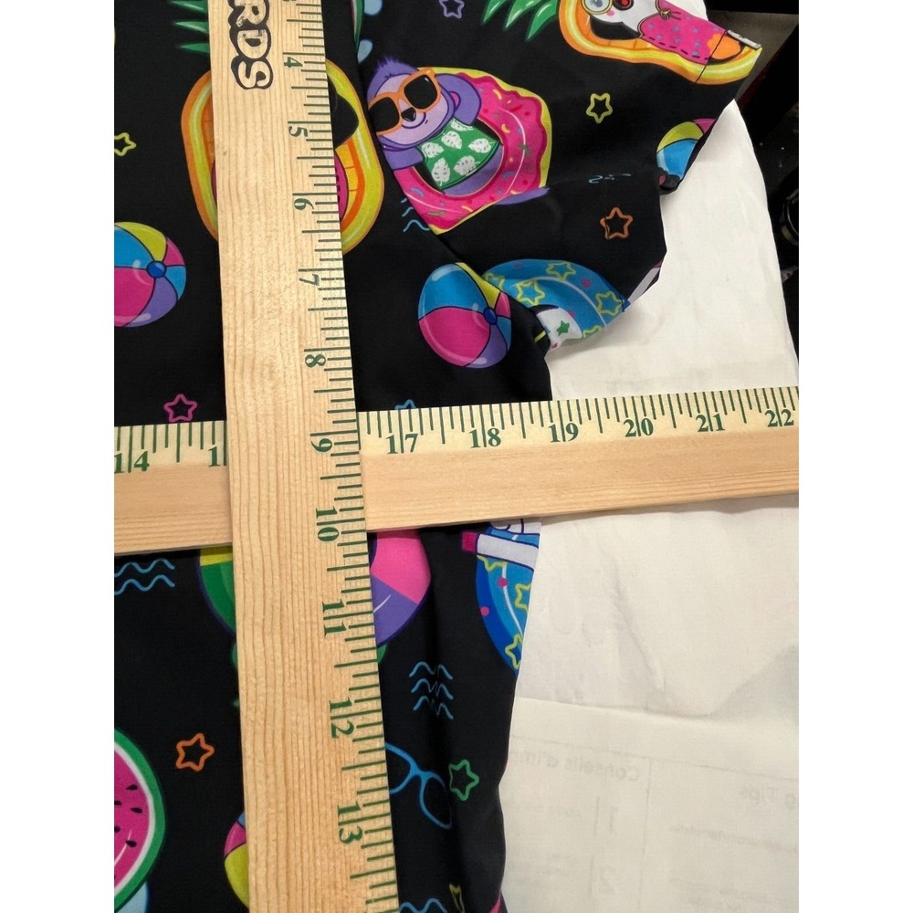 Ava Theresa Womens Scrub Top Animal Floatie Unicorn Size Small V-neck - Picture 7 of 8